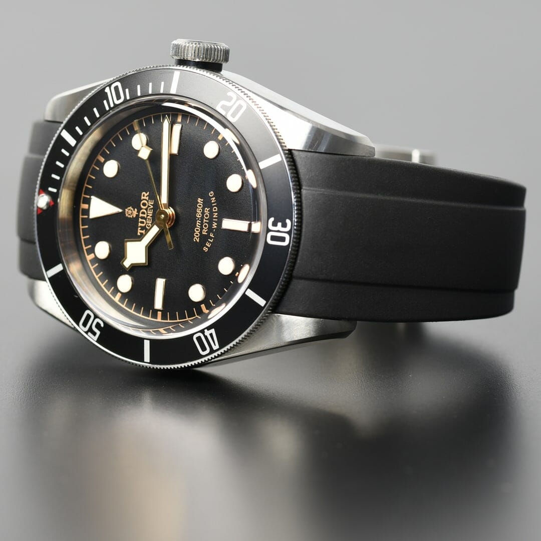 Tudor-Black-Bay-on-rubber-strap