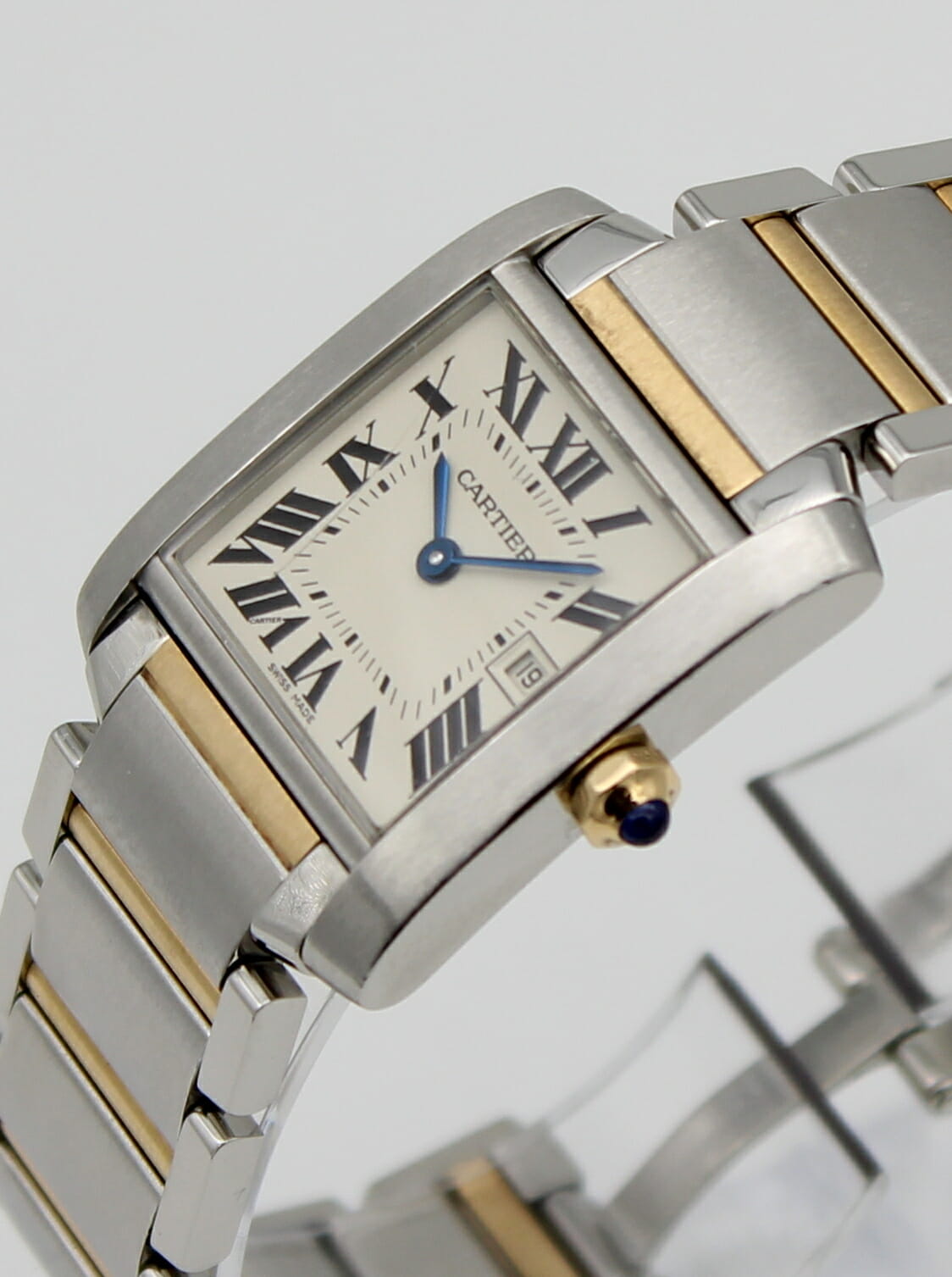 Cartier Tank Francaise Two Tone White dial Quartz watch 2465