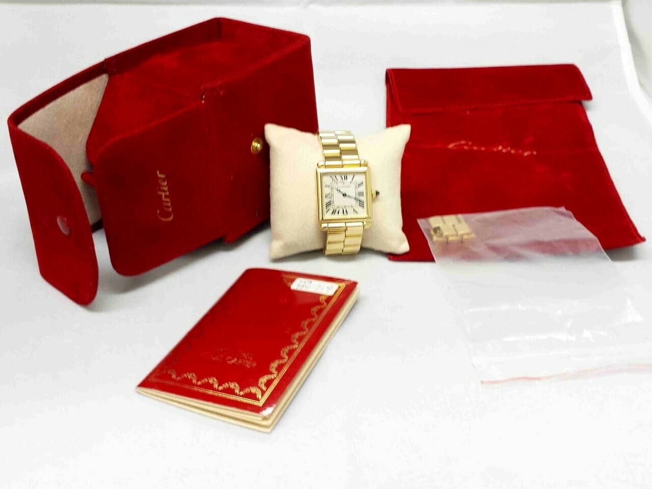 Cartier Tank Obus 18ct Solid Gold White Dial Ladies Watch