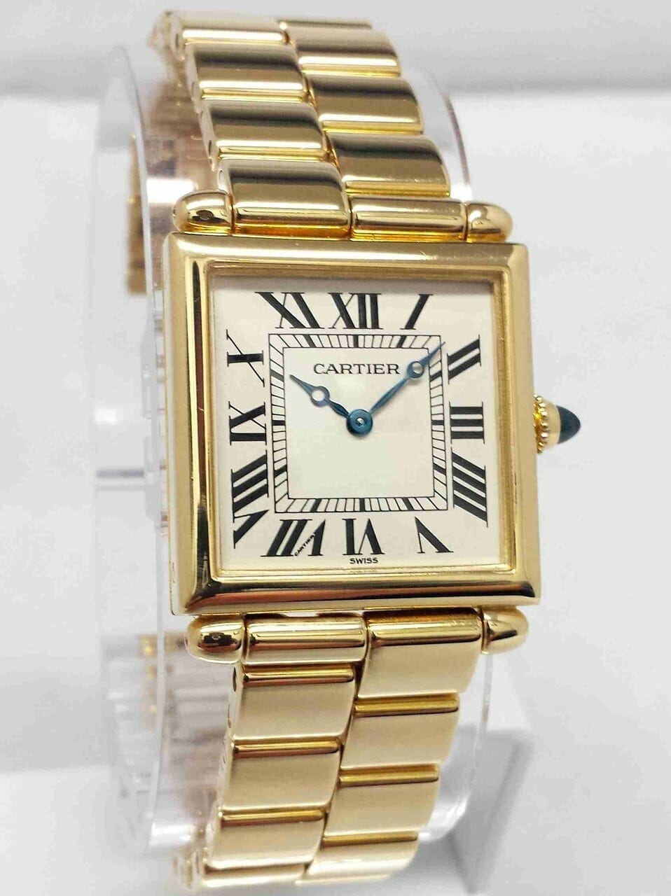 Cartier Tank Obus 18ct Solid Gold White Dial Ladies Watch