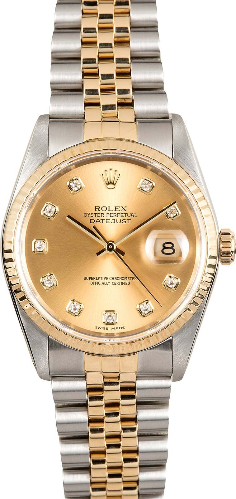 Rolex Datejust 36 Champagne Diamond Dial Two Tone 36mm 116233