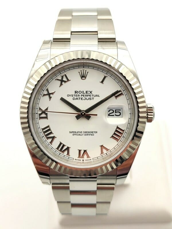Rolex Datejust 41 - White Roman Dial - Stainless Steel - 126334