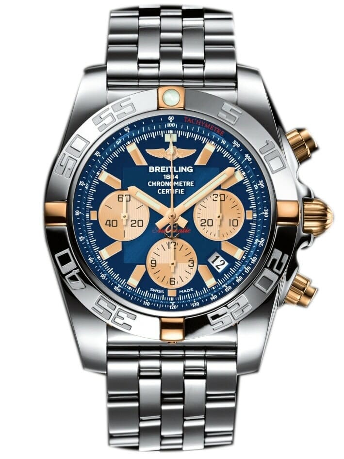 Breitling Chronomat 44 Chronograph Blue Dial Stainless Steel Mens Watch