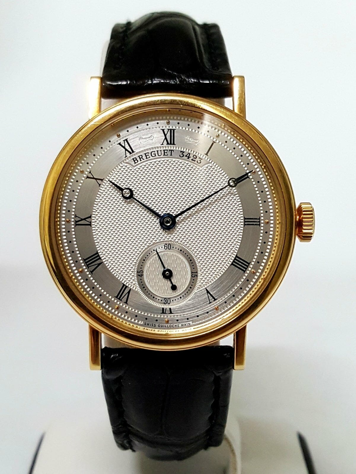 Breguet Classique Silver Dial 18kt Yellow Gold Black Leather 5907