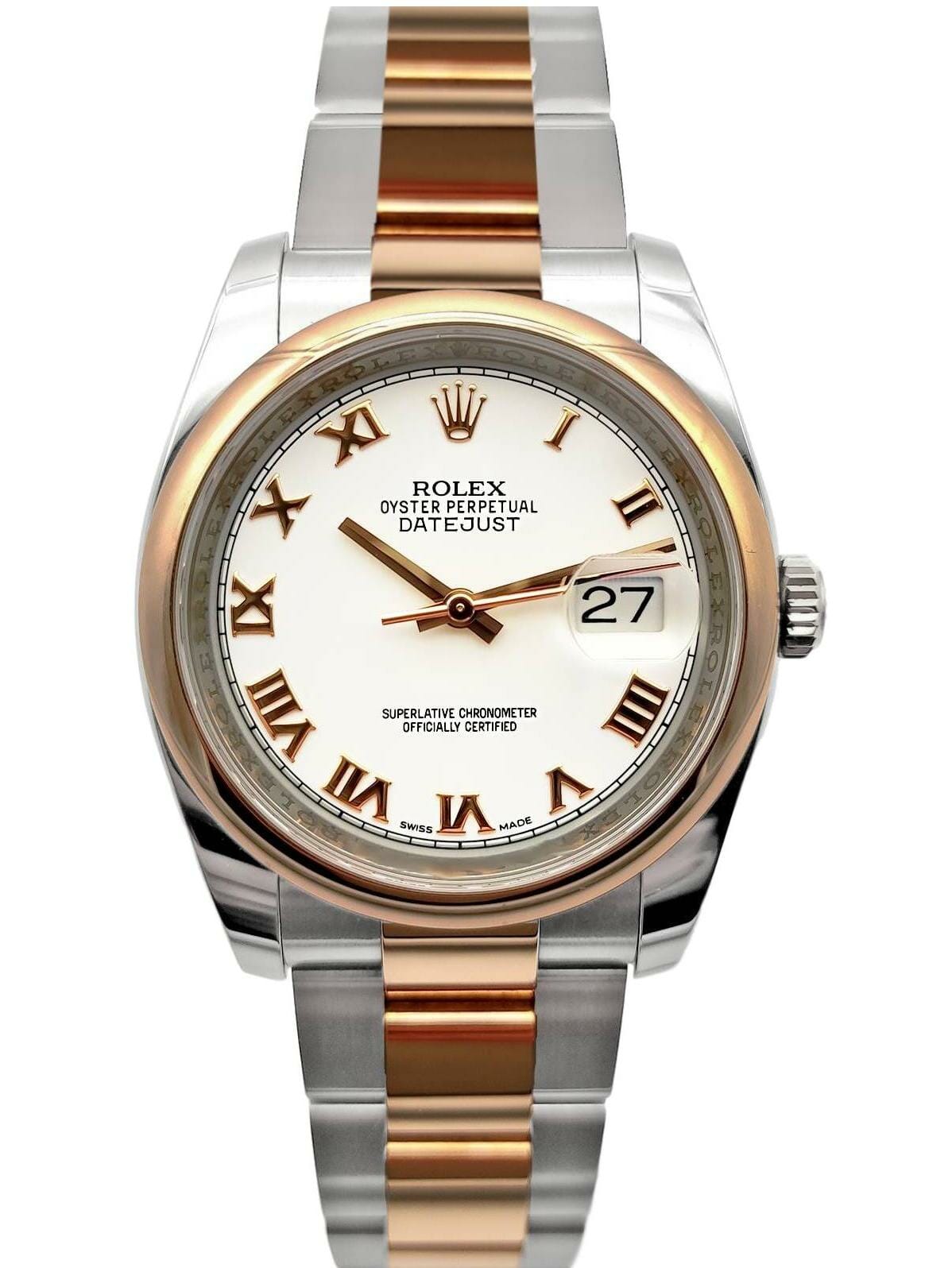 rolex datejust 36 two tone rose gold