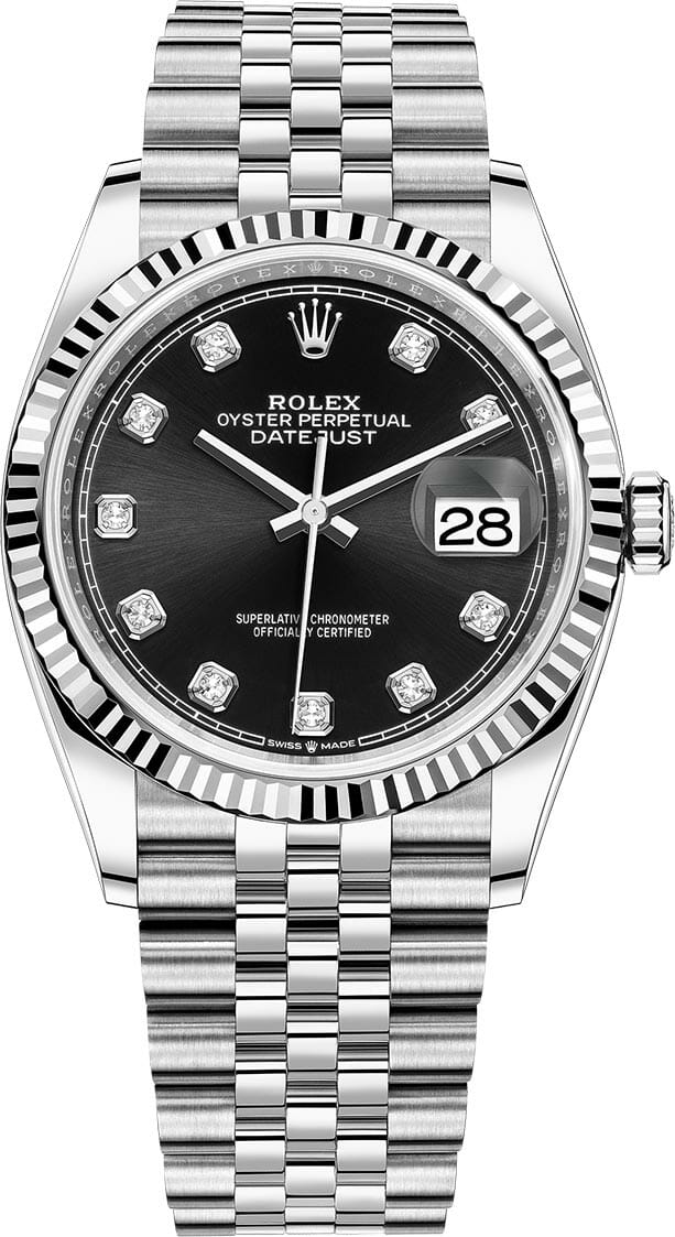 Rolex 126234 Datejust 36 Black Diamond Dial Jubilee 36mm