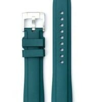 Everest Curved End Green Rubber Strap with Tang Buckle for Rolex Submariner