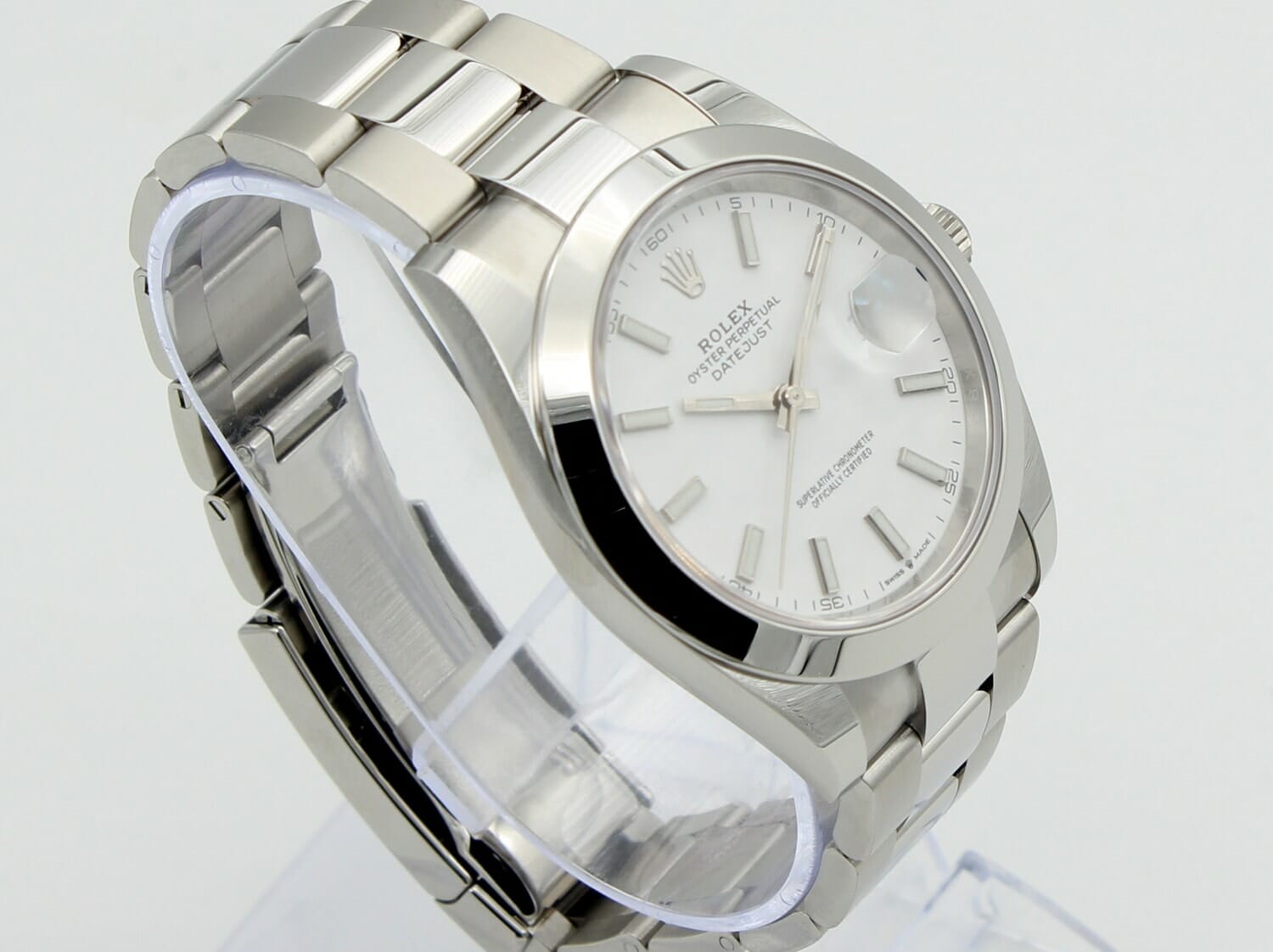 Rolex Datejust 41 Stainless Steel White Dial Domed Bezel Oyster ...