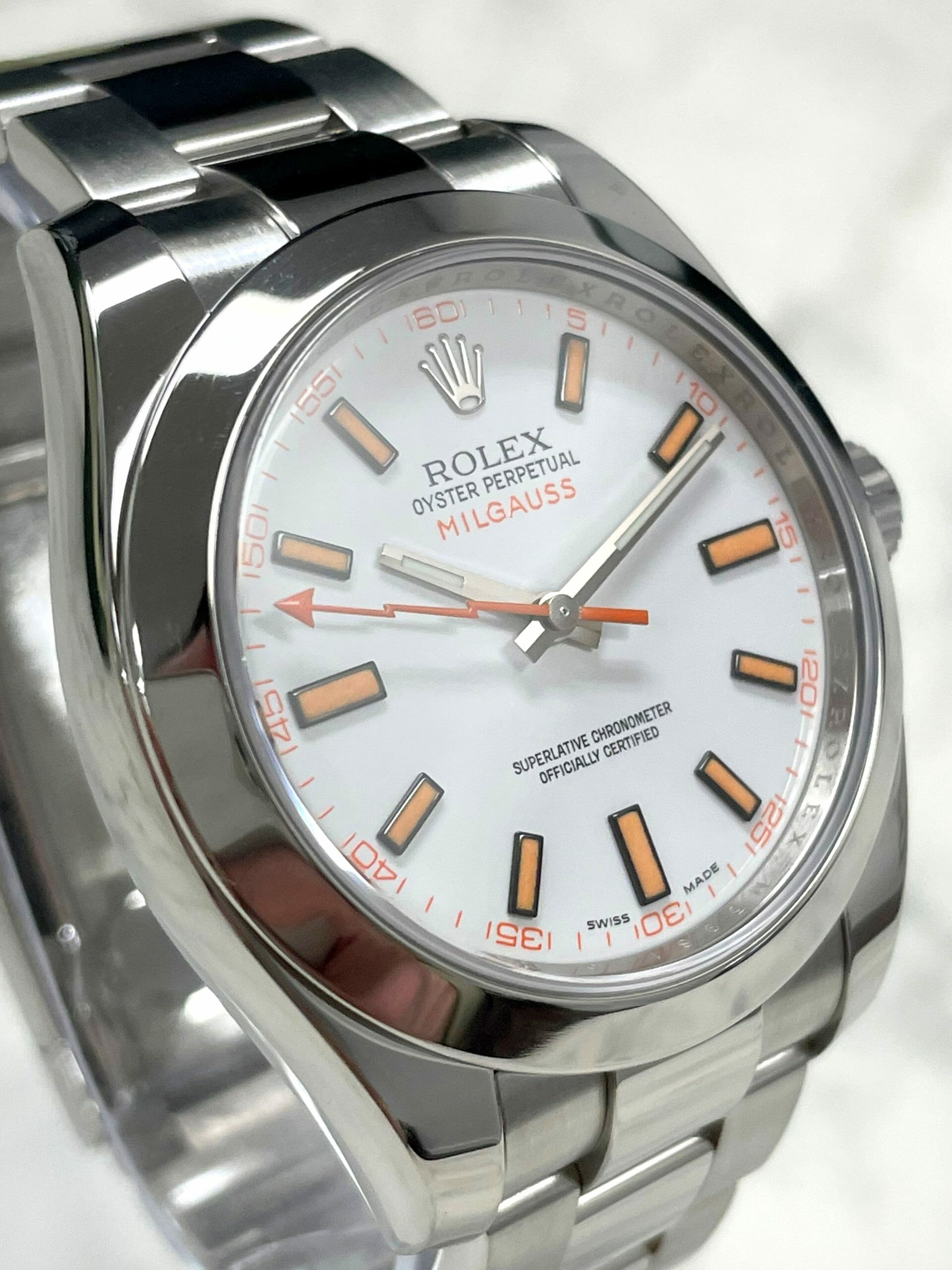 Rolex - 116400 - Milgauss - Stainless Steel - White Dial - M Serial ...