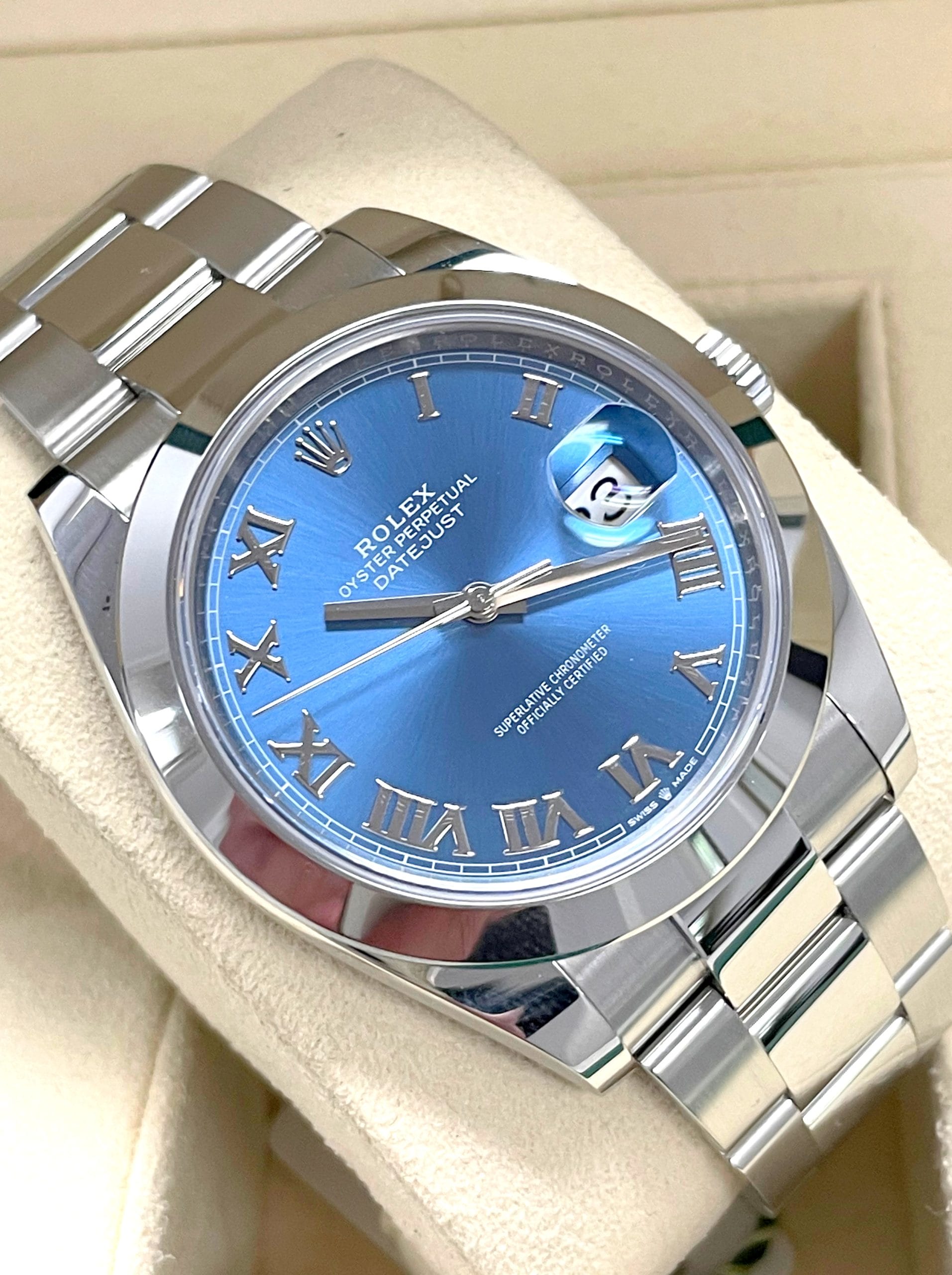Rolex - 126300 - Datejust 41 - Stainless Steel Blue Dial - Smooth ...