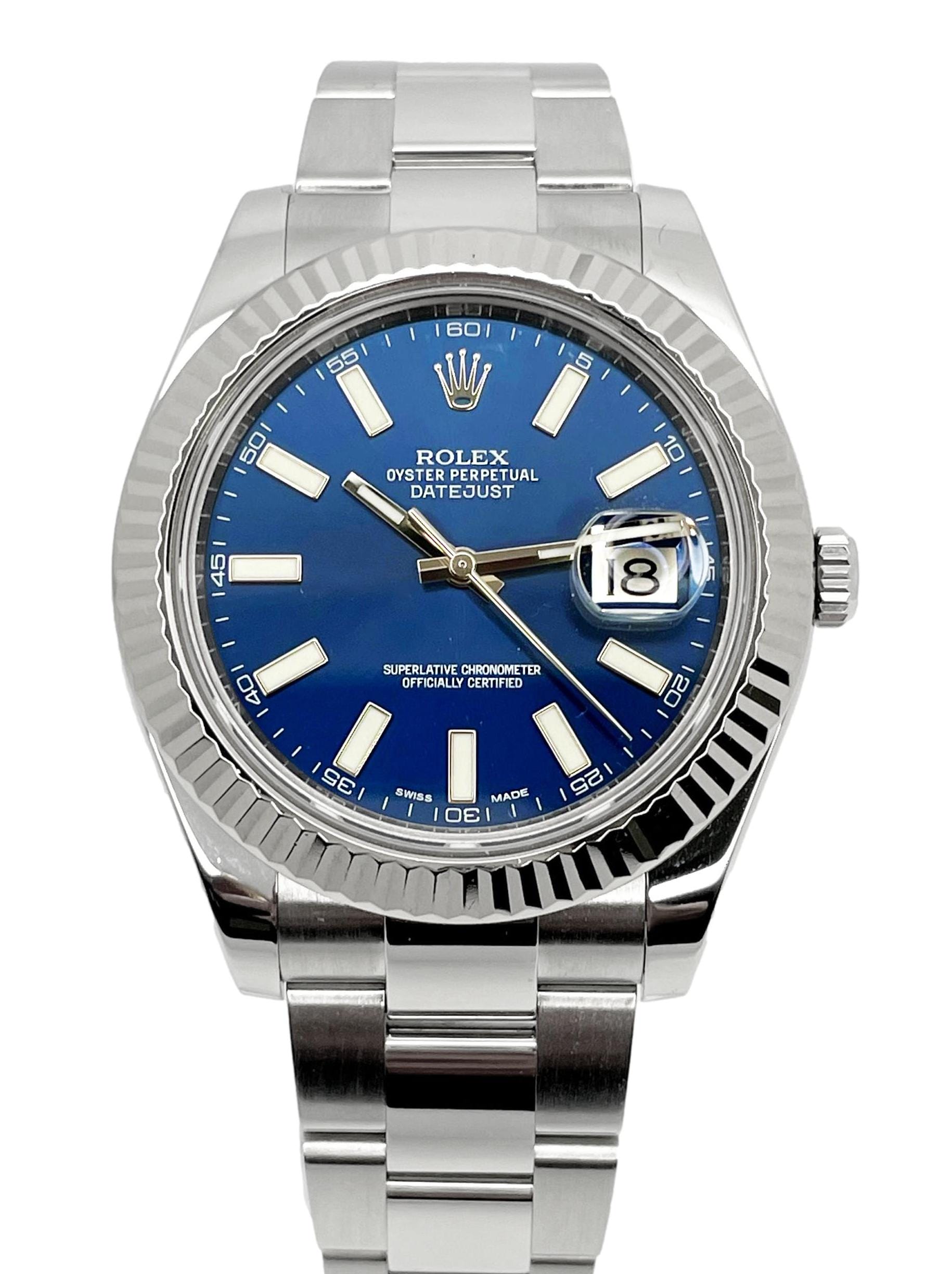 Bule konkurrenter Optimal Rolex - 116334 - Datejust 2 - Stainless Steel - Blue Dial / Fluted Bezel -  Luxury Watches | Buy Genuine Brands Rolex Omega IWC | Zaeger