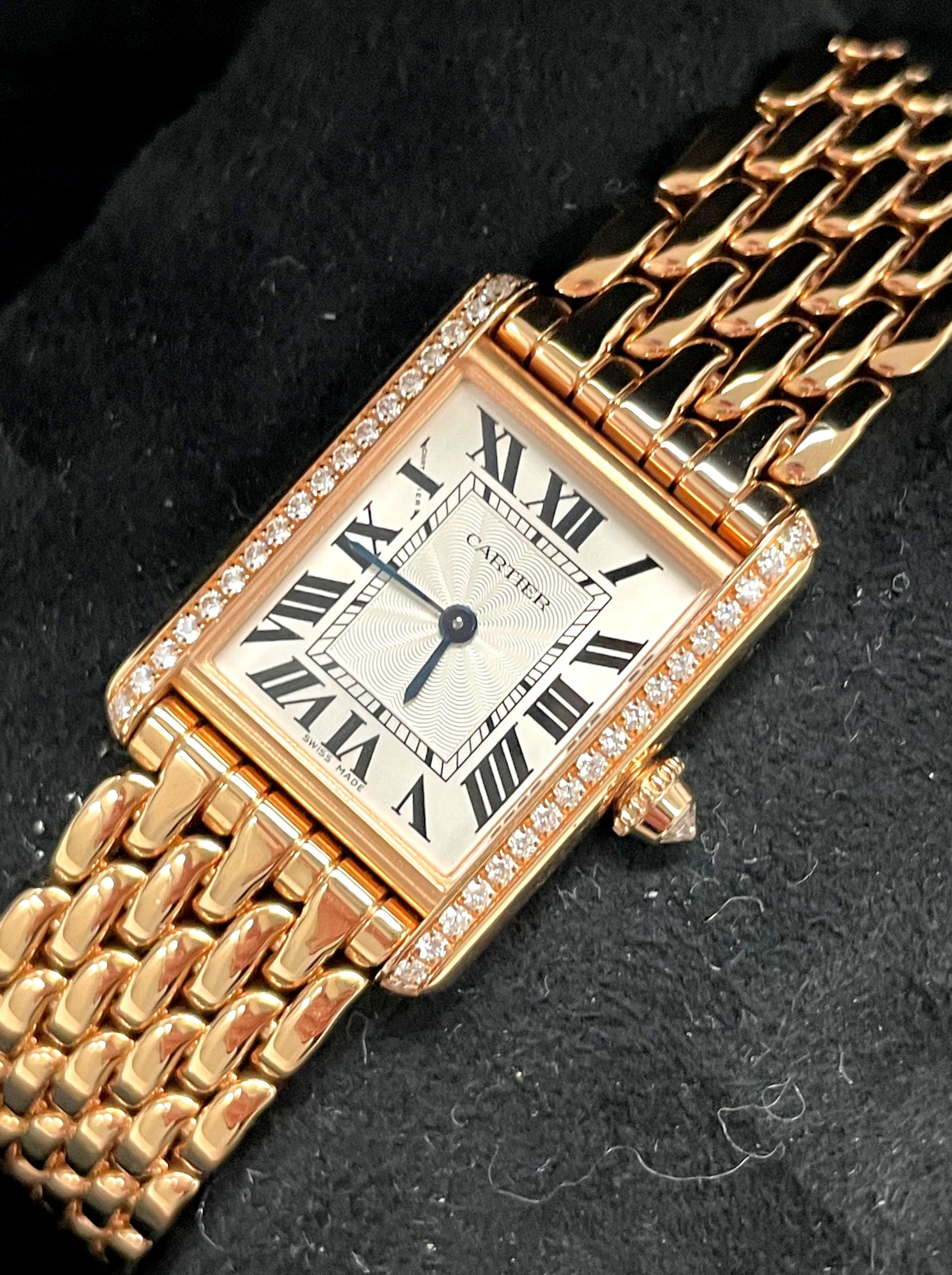 Cartier - Tank Louis Small - WJTA0020 - 18k Rose Gold / Diamond Bezel -  White Dial (2019) - Luxury Watches, Buy Genuine Brands Rolex Omega IWC