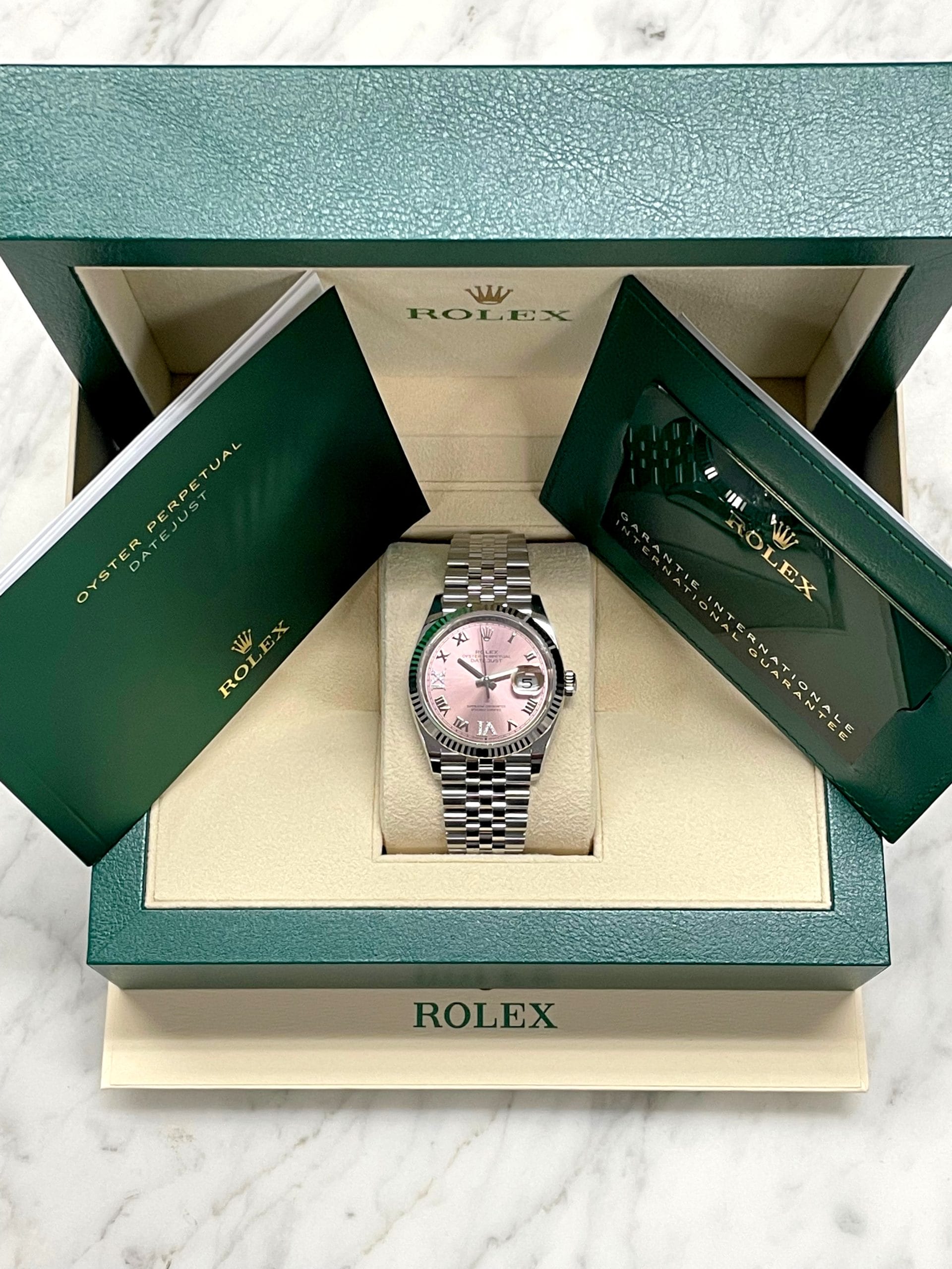 Rolex - Datejust 36 - 126234 - Pink Roman and Diamond Dial - Stainless ...