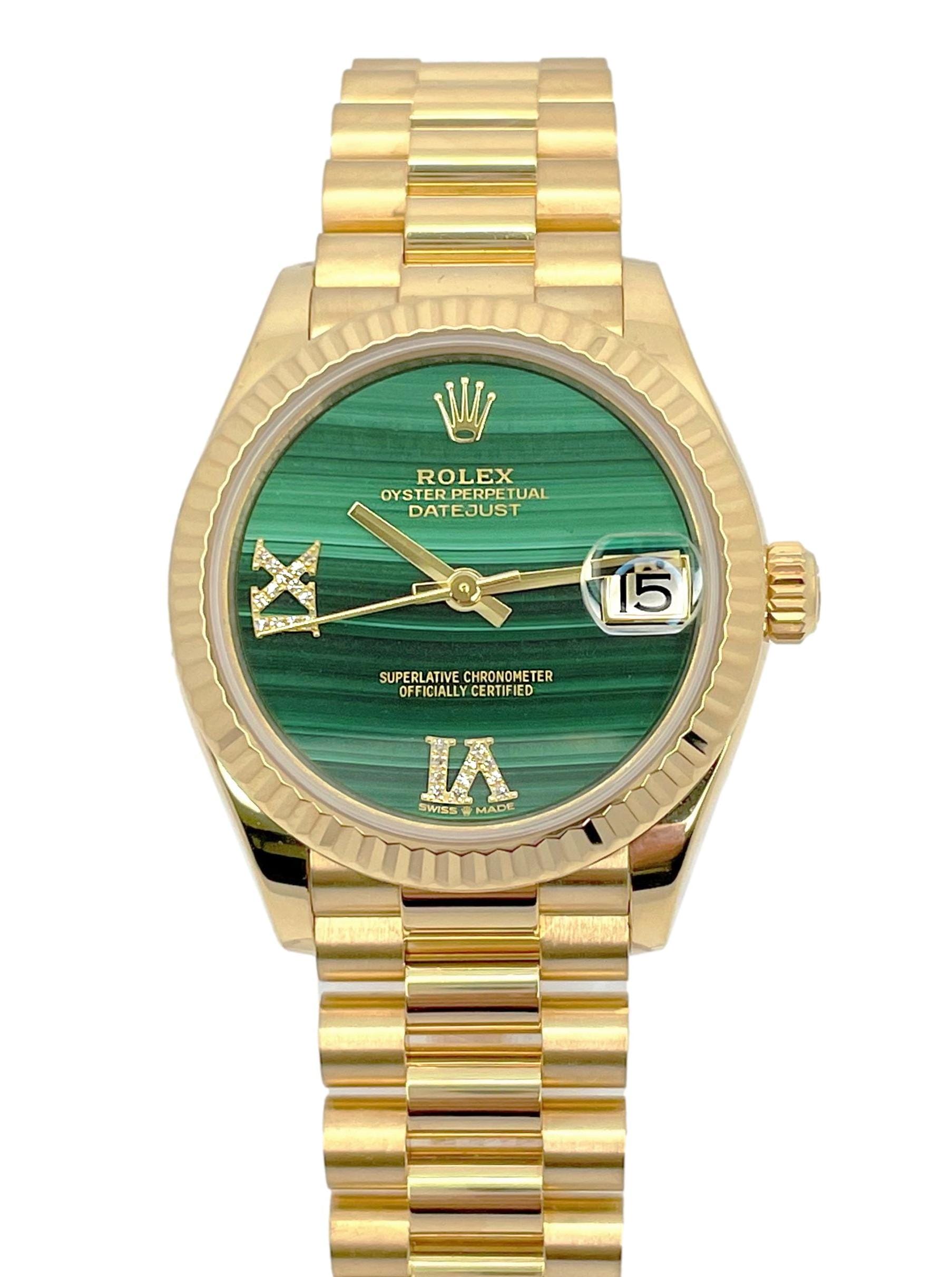 Rolex - Datejust 31 - 278278 - Malachite Green Dial - Presidential ...