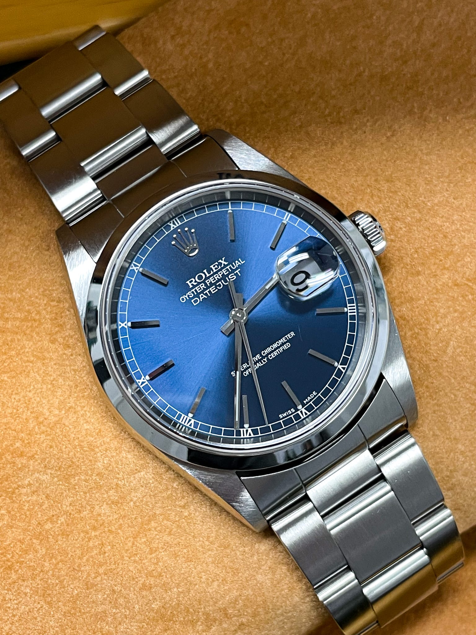 Rolex - Datejust 36 16200 Blue Dial Stainless Steel - Luxury Watches ...