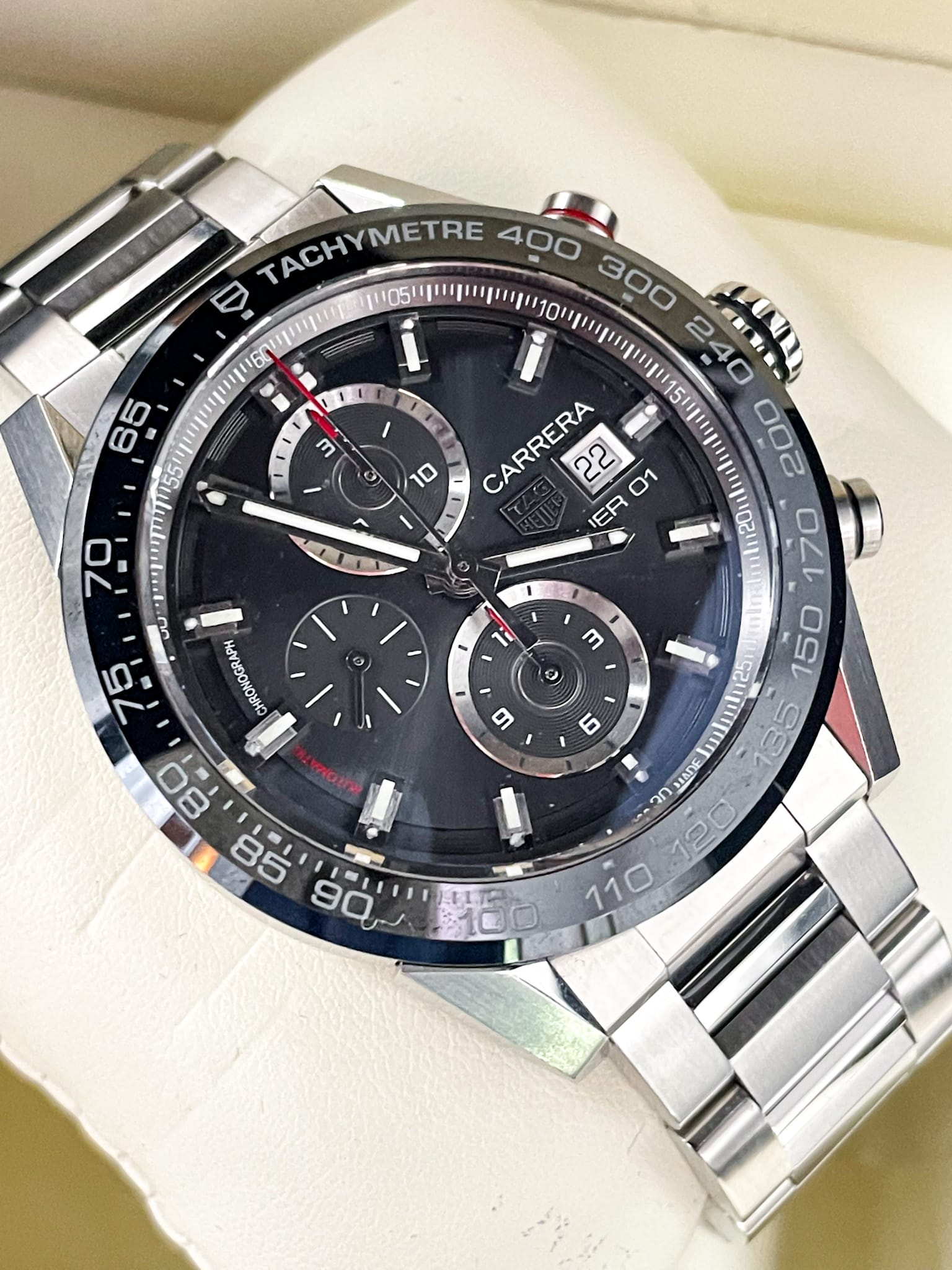 Tag Heuer Carrera CAR201W.BAD714 Grey Dial Stainless Steel Ceramic ...