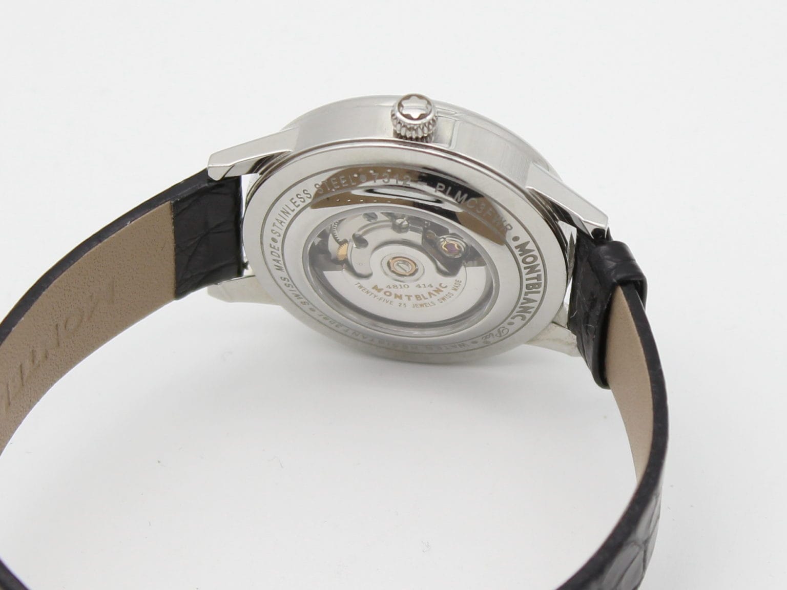 Montblanc Boheme 30mm Stainlesss Steel Leather Band Diamond Dial 7312 ...