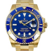 Rolex Submariner Date 'Bluesy' 116618LB Blue Dial Solid Yellow Gold 40mm