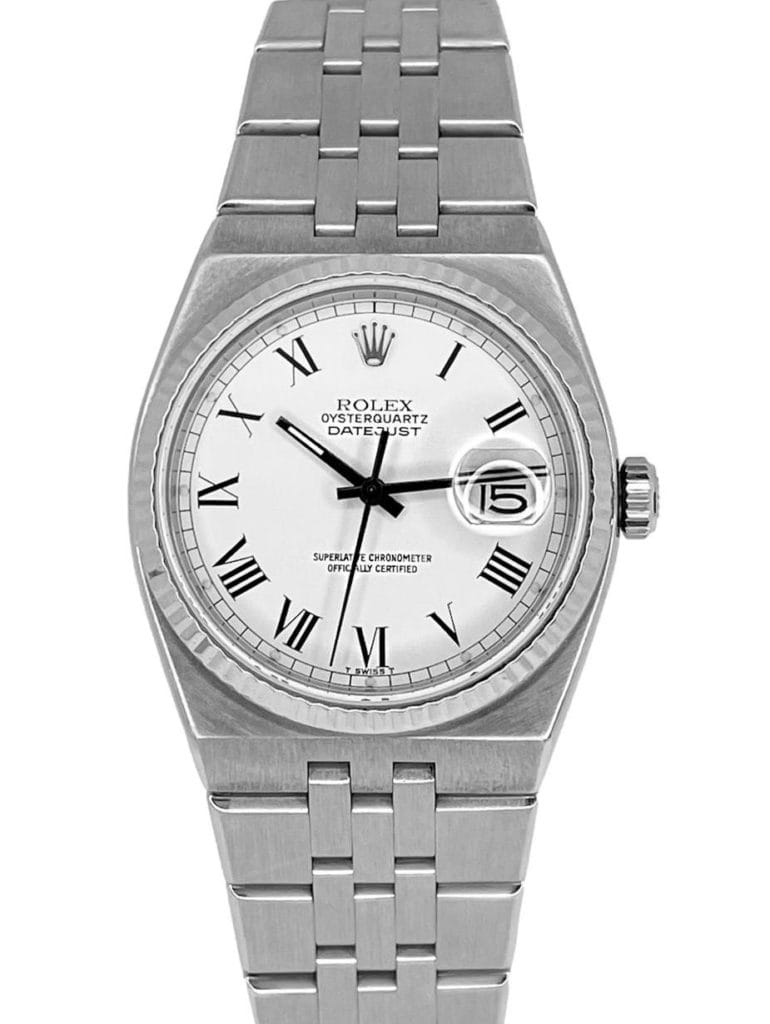 Rolex Oysterquartz White Dial Black Roman 36mm Stainless Steel 1982 (ref. 17014)