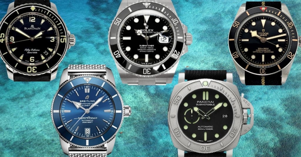 Top luxury shop dive watches