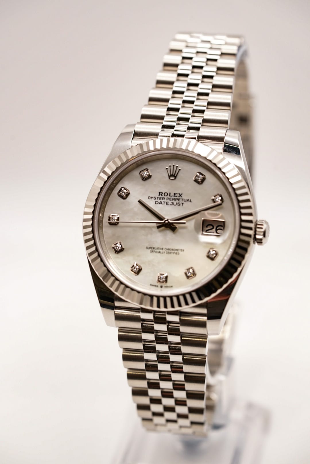 Rolex Datejust 41 126334 Mother of Pearl Diamond Dial Fluted Bezel ...