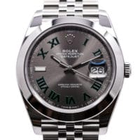 Rolex Datejust 41 126300 Wimbledon Dial Smooth Bezel Jubilee Bracelet Stainless Steel