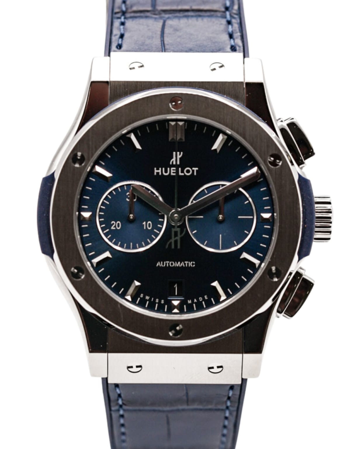 Hublot Classic Fusion Chronograph 541.NX.7170.LR Blue Dial Titanium ...