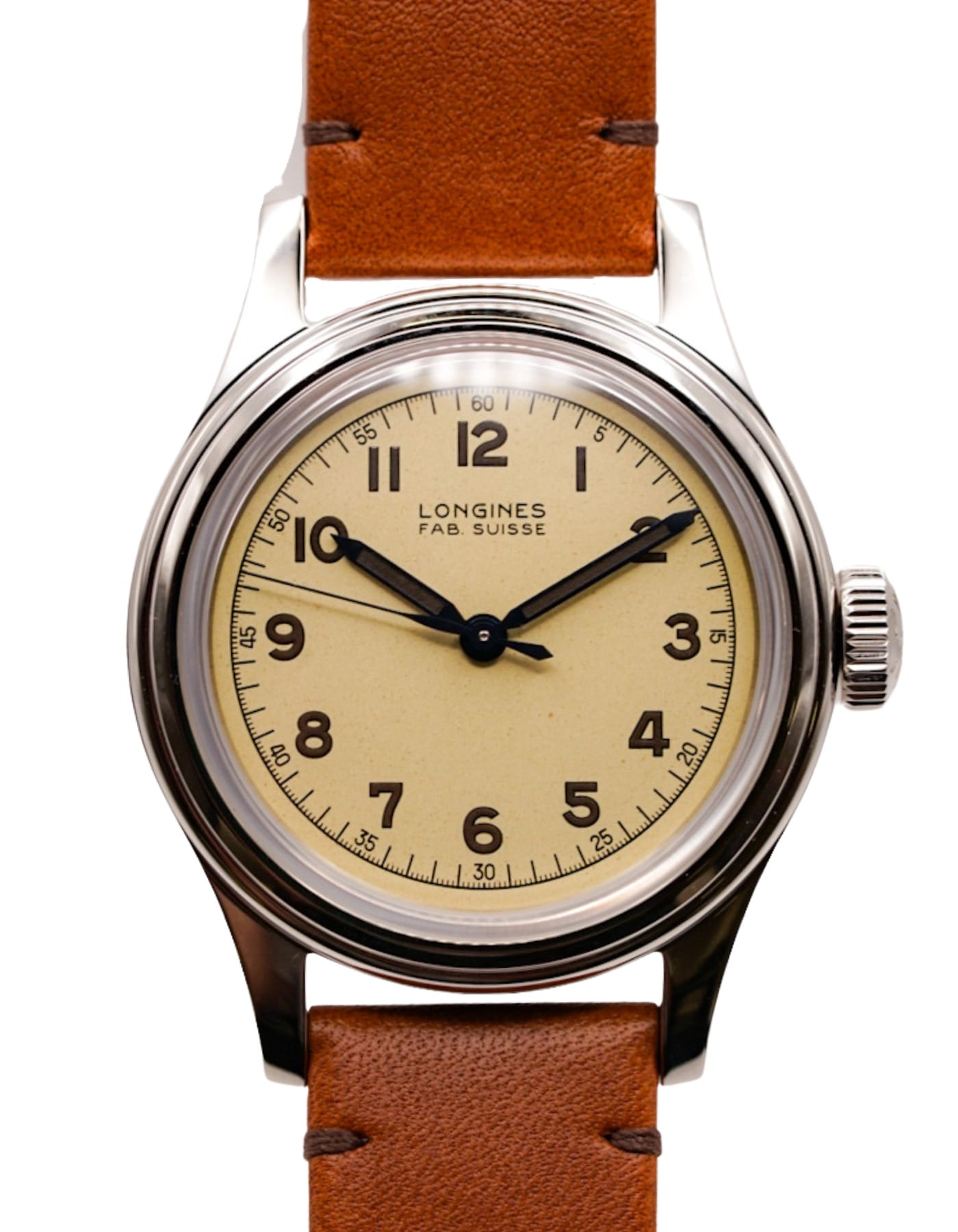 Longines Heritage Military Marine National L2.833.4.93.2 Beige Dial Brown Leather Strap Stainless Steel 38mm Luxury Watches Buy Genuine Brands