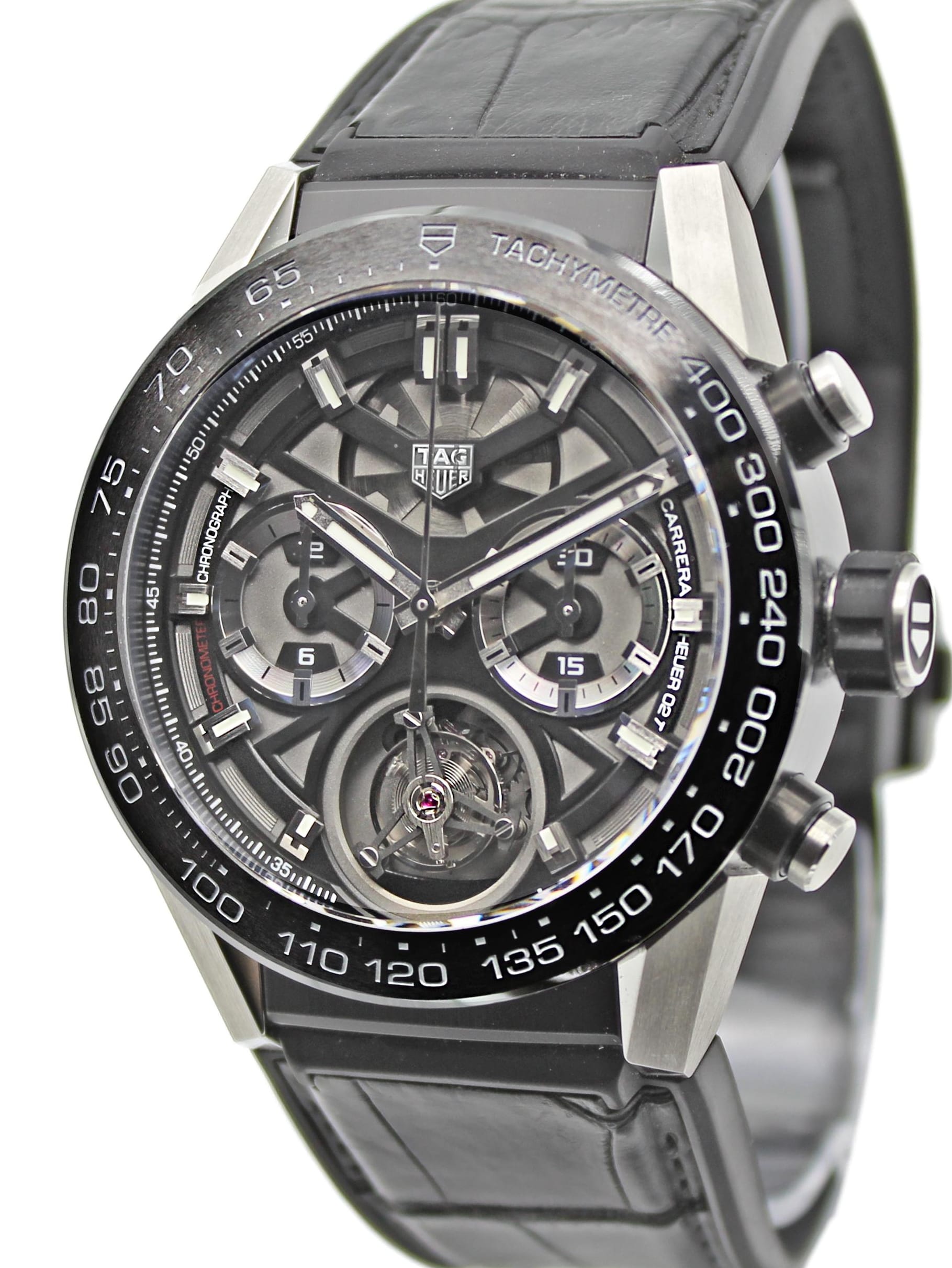 Tag Heuer Carrera Automatic Chronograph Tourbillon 45mm Titanium   - Luxury Watches | Buy Genuine Brands Rolex Omega IWC |  Zaeger