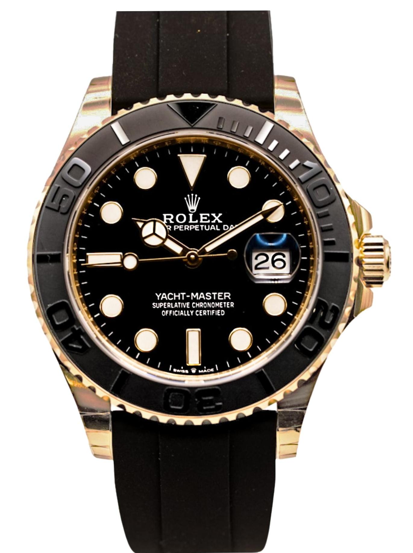 Rolex Yacht Master 42 226658 Black Dial Ceramic Bezel Solid Yellow Gold