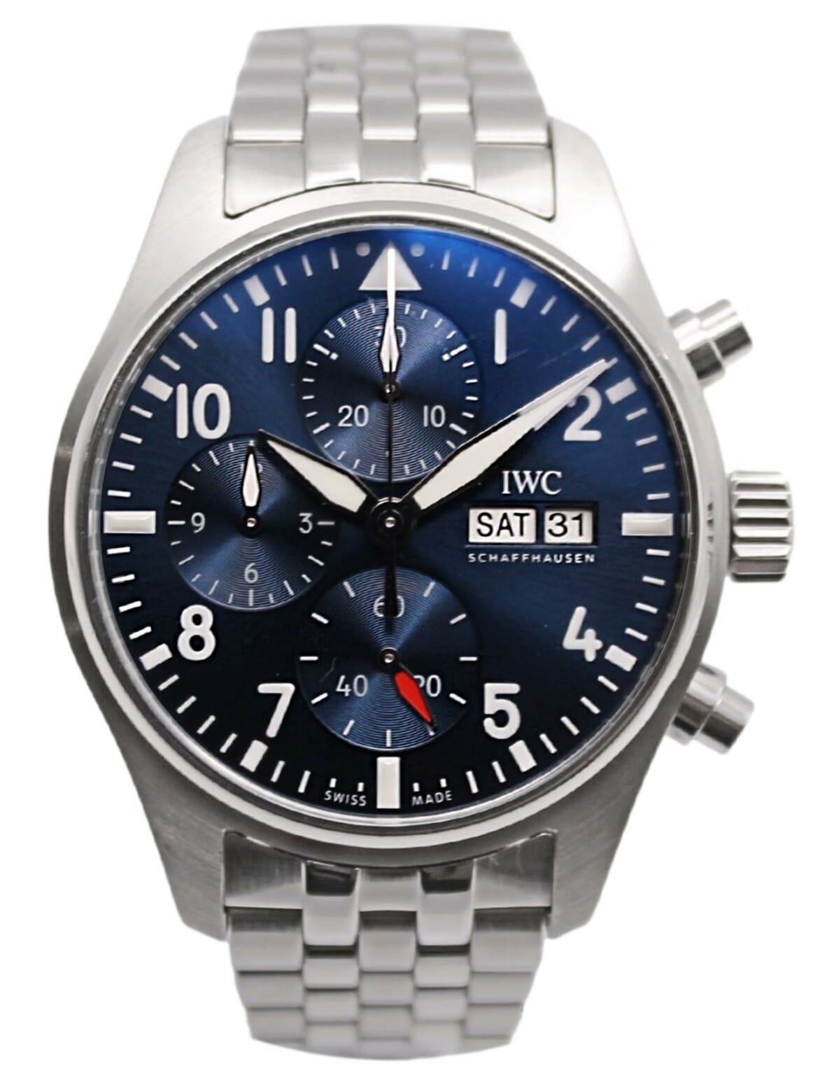 IWC Pilot's Chronograph Blue Dial 41mm Automatic Stainless Steel ...