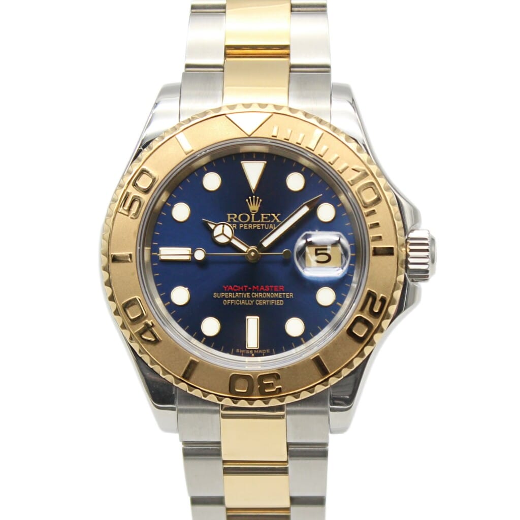 Rolex Yacht-Master 40 Blue Dial Two Tone Yellow Gold Stainless Steel ...