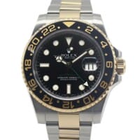 Rolex GMT Master II Black Dial Two Tone Yellow Gold Oyster Bracelet 40mm 116713LN