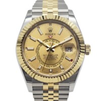 Rolex Skydweller 18k Yellow Gold and Stainless Steel Jubilee Bracelet Champagne Dial 336933