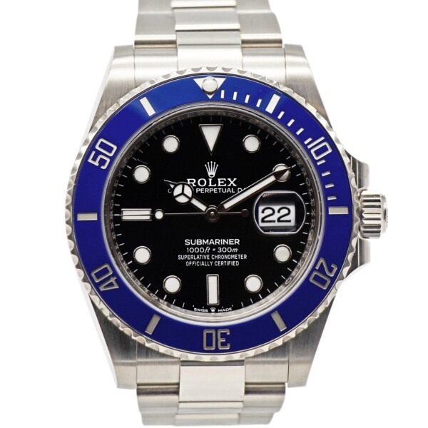 Rolex Submariner Date 41mm 18k White Gold Blue Bezel Black Dial 126619LB