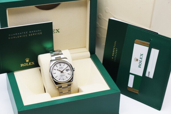 Rolex Datejust 36mm Silver Dial Stainless Steel Smooth Bezel Oyster Bracelet 116200 - Image 7