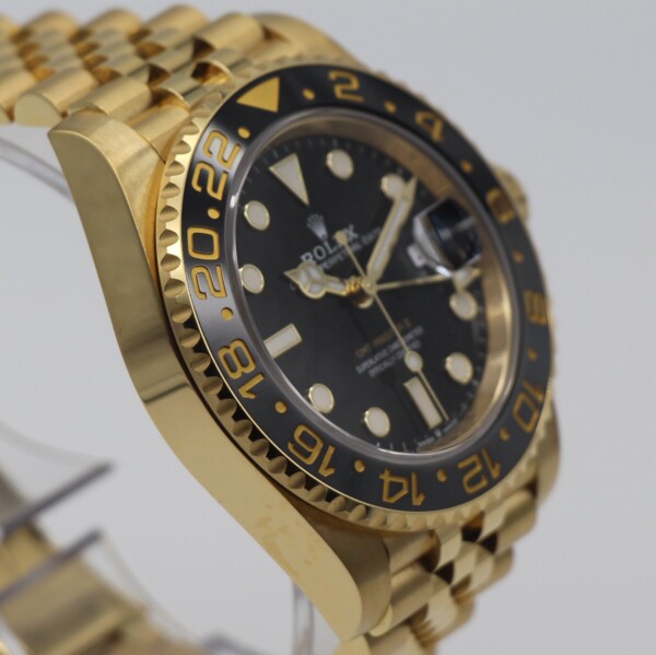 Rolex GMT-Master II Black/Grey Bezel 18k Yellow Gold Jubilee Bracelet 126718GRNR - Image 3