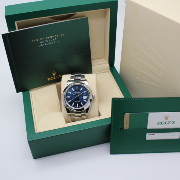 Rolex Datejust 41mm Blue Dial Stainless Steel Oyster Bracelet 116300 - Image 7