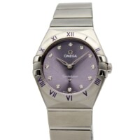 Omega Constellation Quartz 28mm Purple Diamond Dial Stainless Steel 131.10.28.60.60.002