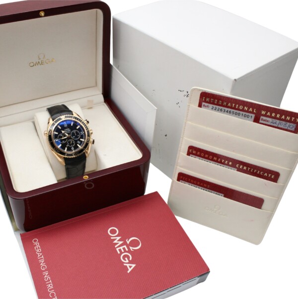 Omega Seamaster Planet Ocean Chronograph 600m Black Dial 18k Rose Gold 222.63.46.50.01.001 - Image 5