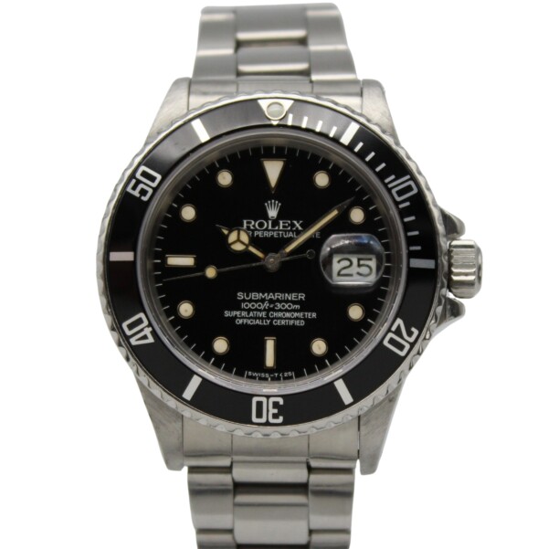 Rolex Submariner Date Stainless Steel Black Dial 40mm Aluminium Bezel 16800