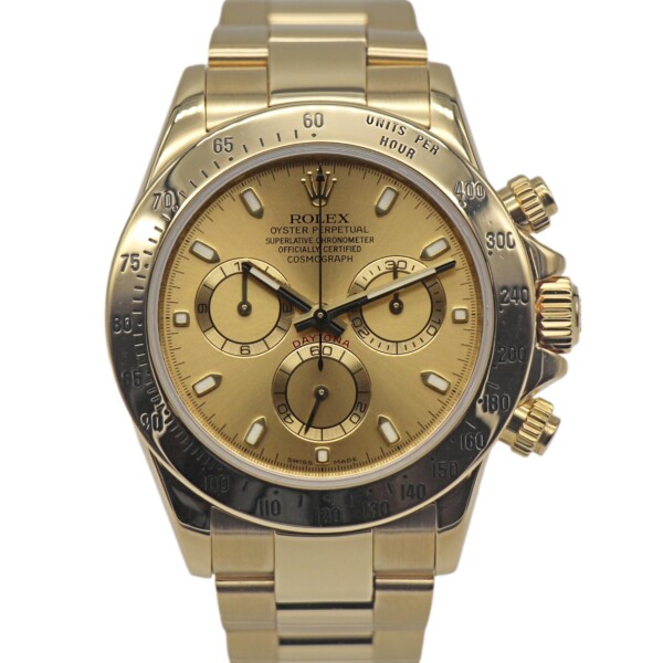 Rolex Daytona 18k Yellow Gold 40mm Case Champagne Dial 116528