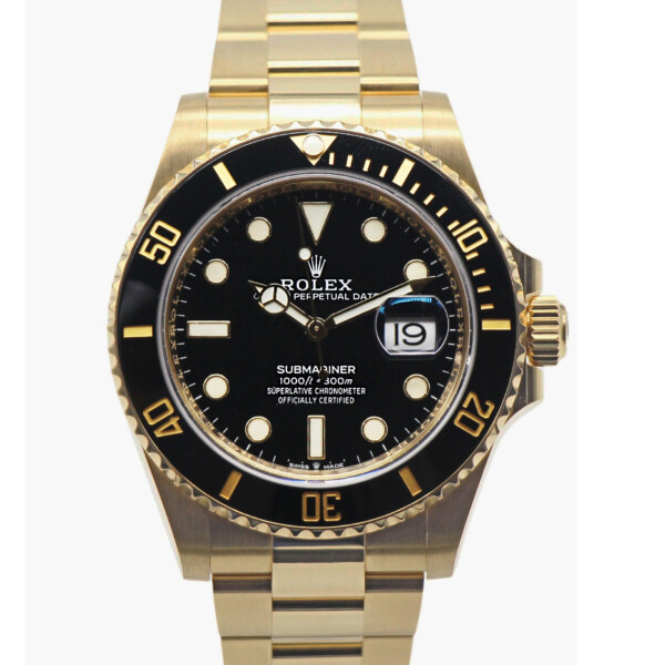 Rolex Submariner 18k Yellow Gold 41mm Black Dial Ceramic Bezel 126618LN