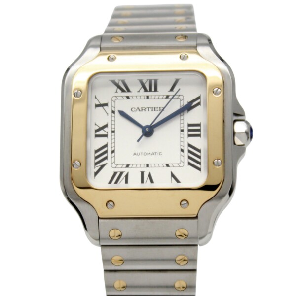 Cartier Santos Medium 35mm White Dial 18k Yellow Gold/Stainless Steel W2SA0016