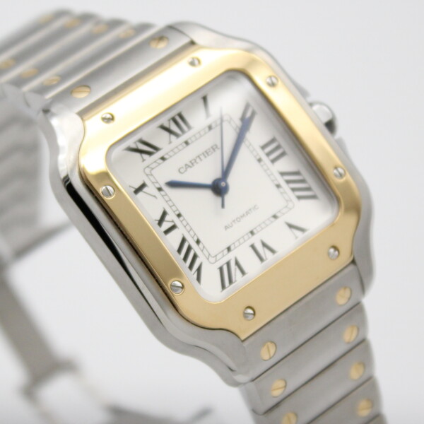 Cartier Santos Medium 35mm White Dial 18k Yellow Gold/Stainless Steel W2SA0016 - Image 3