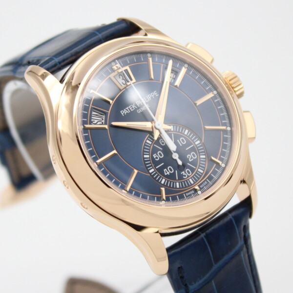 Patek Philippe Annual Calendar Flyback Chronograph Blue Dial 18k Rose Gold 5905R-010 - Image 3