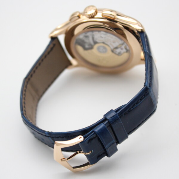Patek Philippe Annual Calendar Flyback Chronograph Blue Dial 18k Rose Gold 5905R-010 - Image 4
