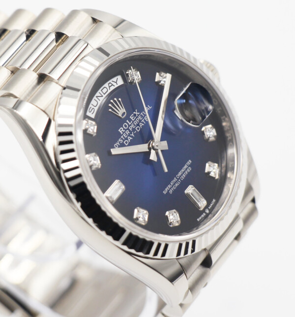 Rolex Day-Date 36 Blue Ombré Diamond Dial 18K White Gold 128239 - Image 4