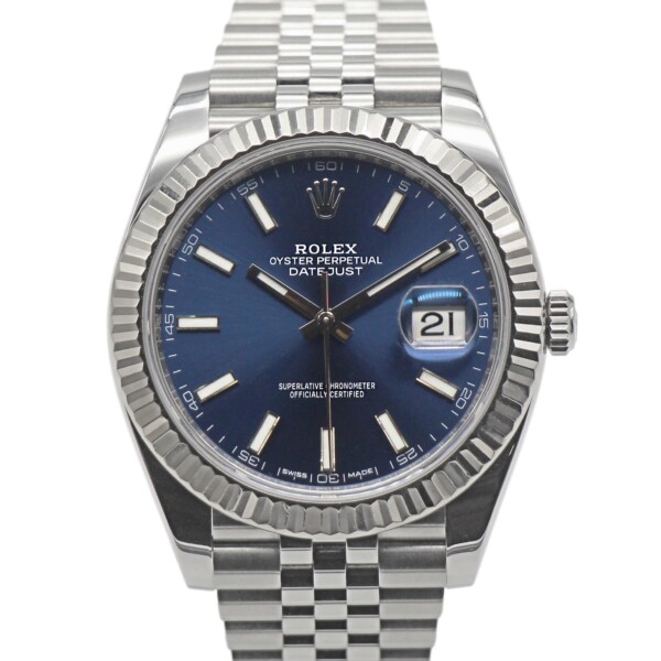 Rolex Datejust 41mm Blue Dial Stainless Steel Jubilee Fluted Bracelet 126334