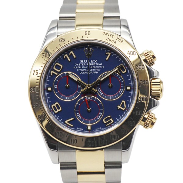 Rolex Daytona Blue Racing Dial Two-Tone Steel and Yellow Gold 40mm 116523